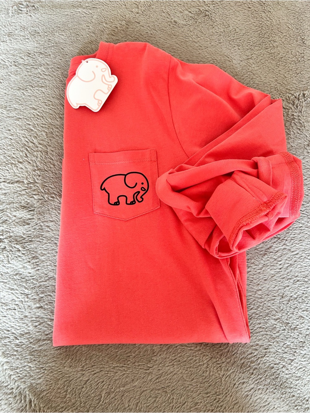 Ivory Ella Coral Pocket Tee with Elephant Logo